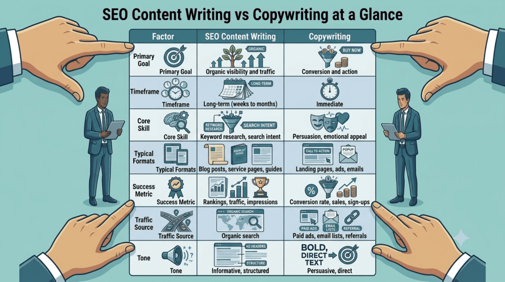 SEO writing vs copywriting